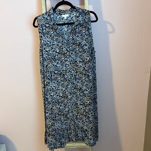 J. Jill Blue and Tan Floral Dress